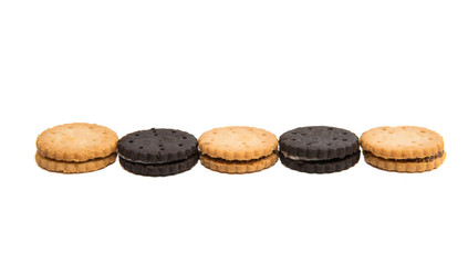 Chocolate cookies with creme filing