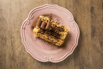 Tiramisu - Classical Dessert with Cinnamon and Coffee. Garnished