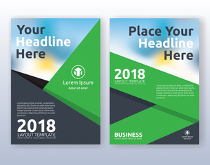 Multipurpose corporate business flyer layout design. Suitable for flyer, brochure, book cover and annual report. Green and black color scheme in A4 size layout template background with bleeds.