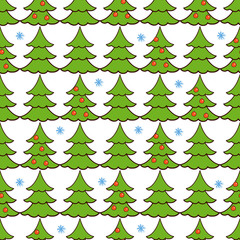 vector seamless pattern of christmas tree