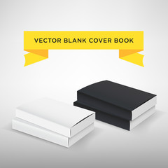 Blank book cover vector illustration. Softcover book or magazine. Black and white color. Template for your design
