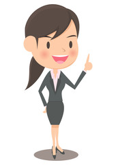 説明する女性会社員
