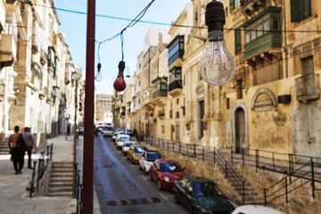 Fototapeta na wymiar Balconies in Malta