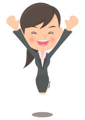 大喜びする女性会社員