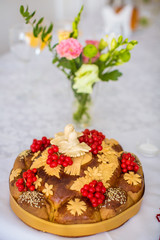 closeup Ukrainian wedding loaf