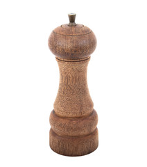 Pepper grinder isolated on white.Old pepper grinder isolated
