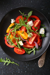 Fresh tomato salad on plate