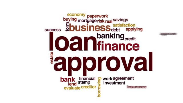 Loan approval animated word cloud.