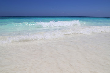 Wave of the sea on the sand beach, Tachai island Thailand