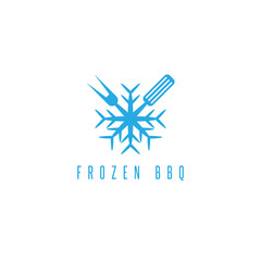 snowflake and bbq tools vector design template