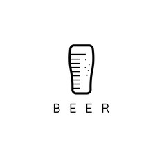 abstract icon vector design template of beer glass