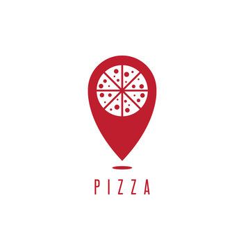 pizza geo location concept vector design template