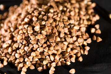 buckwheat on a black background