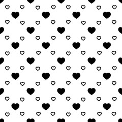 Heart black seamless pattern