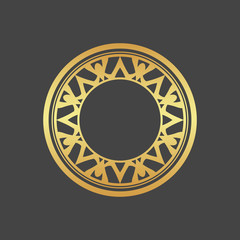 Abstract element for design, gold flower, star, mandala, decoration