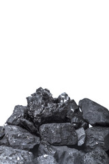 Natural wood charcoal Isolated on white