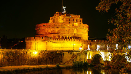 Amazing Angels Castle called Castel Sant Angelo in Rome by night