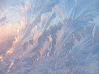 Ice pattern on glass