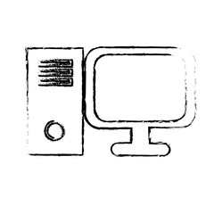 desk computer icon image vector illustration design 