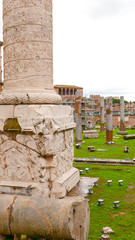 Famous Forum in Rome - The Trajans Forum - a tourist attraction