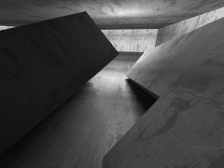 Dark urban empty concrete room basement interior. Architecture b