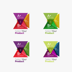 Set of triangle geometric business infographic templates