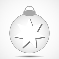 Christmas icon with star silhouette on gray background