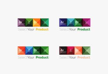 Set of square abstract background templates or infographics