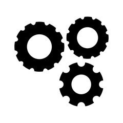 silhouette of gears wheels over white background. vector illustration