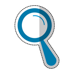 magnifying glass sticker icon over white background. vector llustration