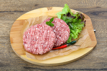 Raw burger cutlet