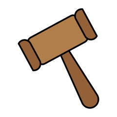 law gavel icon over white background. vector illustration