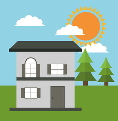 Fototapeta premium family house cottage energy eco solar vector illustration eps 10