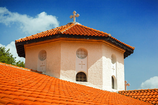 Tower with a cross in the monastery.