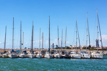 Obraz premium Yacht Pier in Zygi Marina. Cyprus.