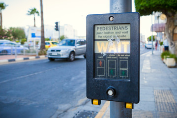 Traffic light in Limassol, Cyprus.