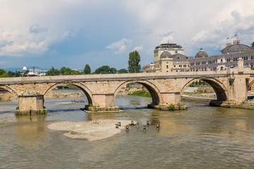 Obraz premium Stone bridge in Skopje