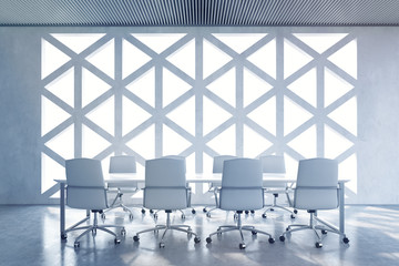 Conference room: triangular window pattern