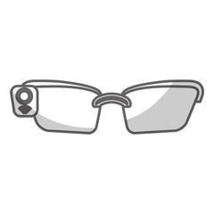 Fototapeta premium silhouette of smartglasses icon over white background. wearable technology device. vector illustration