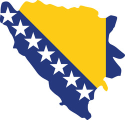 Bosnia and Herzgeovina map with flag