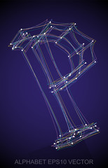 Vector illustration of a Multicolor sketched P. Hand drawn 3D P.