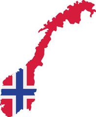 Naklejka premium Norway map with flag