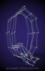 Vector illustration of a Multicolor sketched Q. Hand drawn 3D Q.