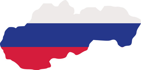 Obraz premium Slovakia map with flag