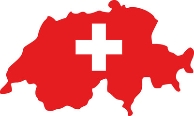 Switzerland map with flag
