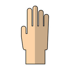 human hand icon over white background. vector illustration
