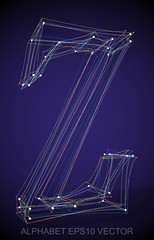 Fototapeta na wymiar Vector illustration of a Multicolor sketched Z. Hand drawn 3D Z.