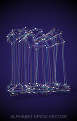 Vector illustration of a Multicolor sketched M. Hand drawn 3D M.