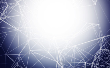 Abstract Polygonal Space Blue Background with Connecting Dots and Lines | Network - Data Visualization Illustration