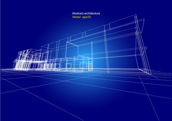 city view, architecture abstract, 3d illustration vector